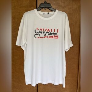 Cavalli Class, XL, White Logo Graphic T-Shirt